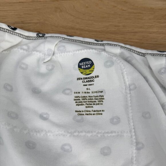 Nested Bean Baby Weighted Zen Swaddle Classic Size 0-6M White O Me O My 1.5 Tog - Picture 6 of 8